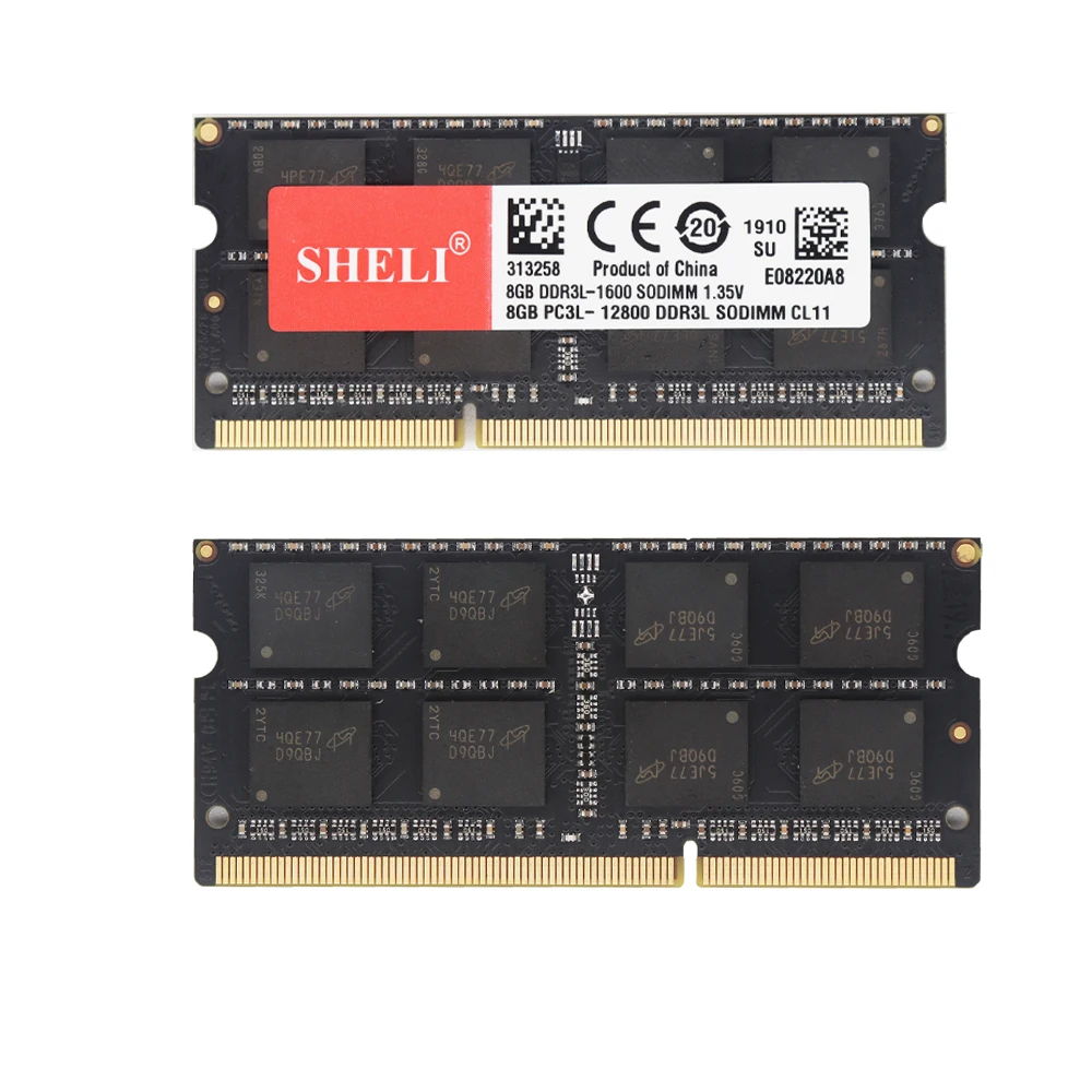 SHELI 8 Гб 2RX8 DDR3L-1600 МГц Оперативная память PC3L-12800S 204 контактный SODIMM модуль памяти CL11 1,35 V