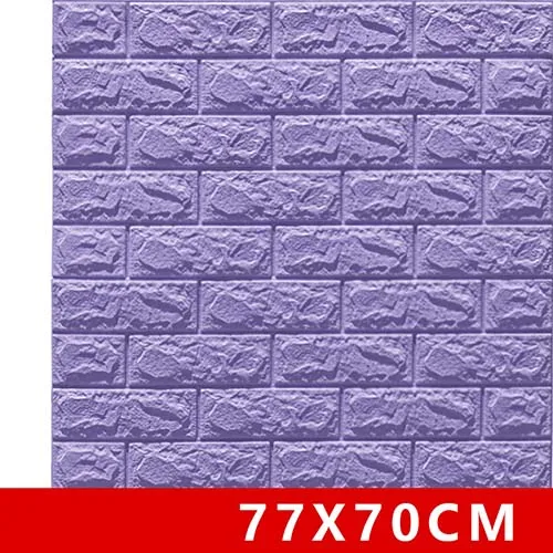 Light purple 3D наклейки на кирпичную стену, водостойкие наклейки для гостиной, спальни, DIY, самоклеющиеся обои, искусство 70*77*0,5 см, настенные наклейки для дома - Цвет: Light purple