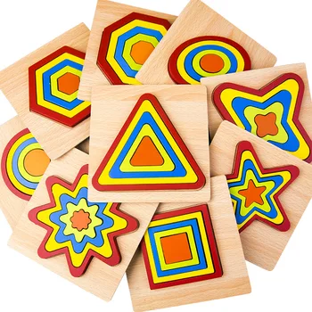 

DIY Creative 3D Wooden Puzzle Toy Geometric Shape Jigsaw Intelligence Develop Montessori Educational Toys for Children Kids Baby