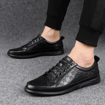 

Men Flats Fashion Genuine Leather wedding party Casual Shoes Handmade Breathable Men Oxford Shoes business Dress Shoes