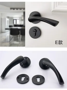 

Door lock bedroom mute black split lock solid wood doorman handle lock indoor door lock wholesale