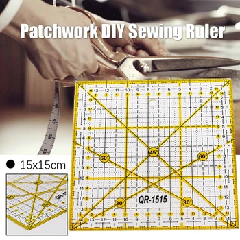 

Home Cloth Drawing Portable Patchwork Ruler Office School Measuring Tool Square DIY Sewing Angle Gauge Quilting Transparent
