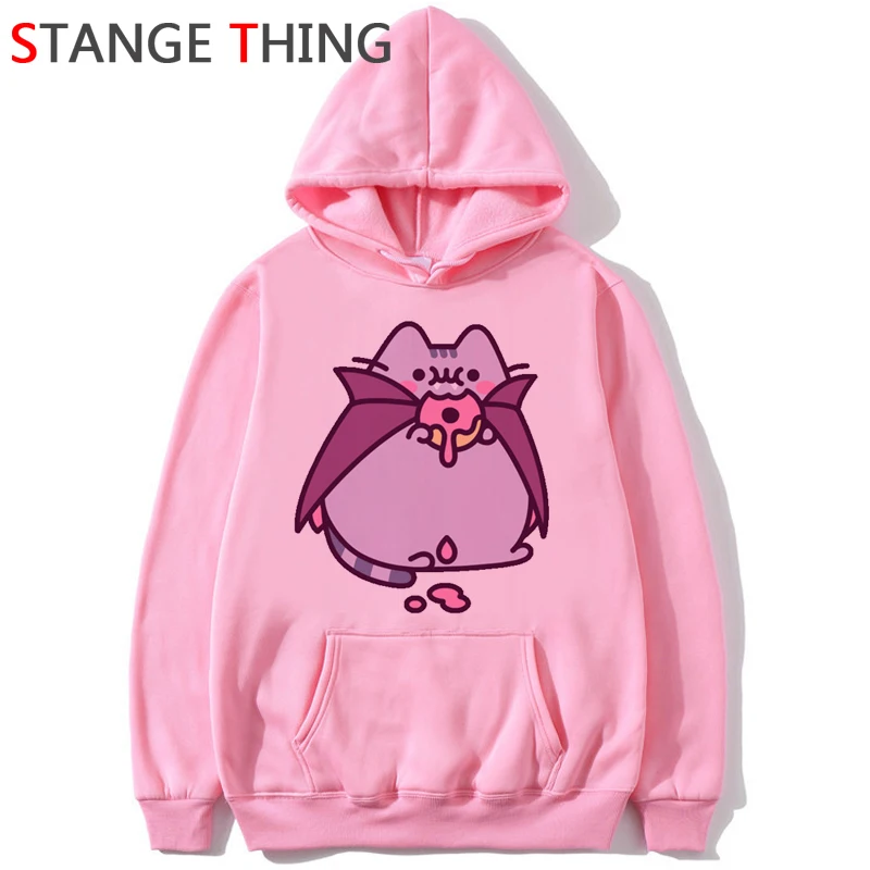 Новинка Pusheen Cat Kawaii Harajuku забавные мультяшные толстовки женские Ullzang милые кошки графическая Толстовка 90s корейский стиль толстовка женская