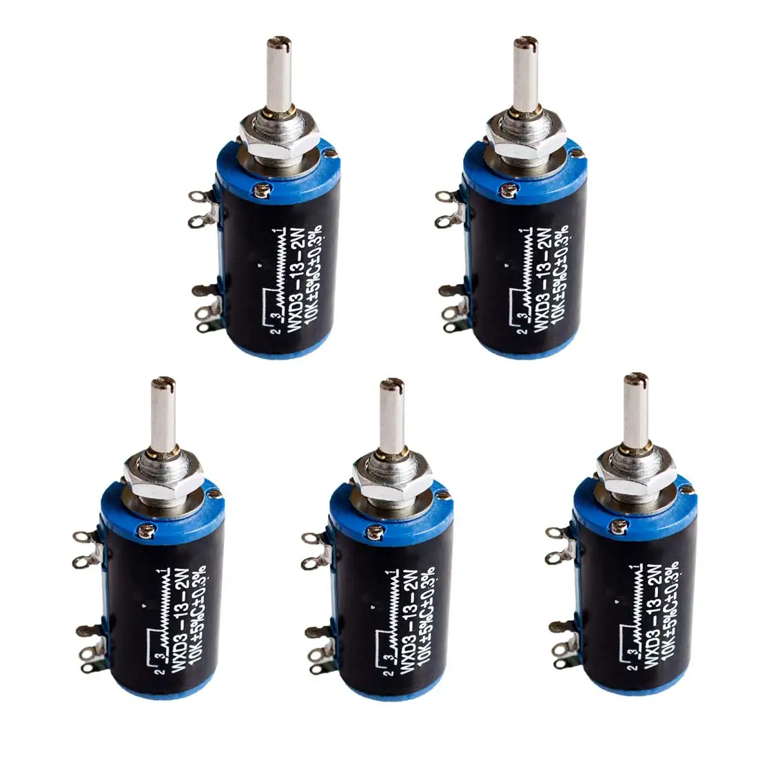5 Potenziometri Ruota Con Interruttore 10K Ohm - Uxcell RV12MM B103 - Giro Singolo - 2