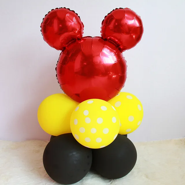 9pcs Balloons Мультфильм Микки Маус День рождения украшения Дети Anniversaire праздник вечерние салфетки чашки тарелка флаг одноразовые посуда - Цвет: 9pcs Balloons
