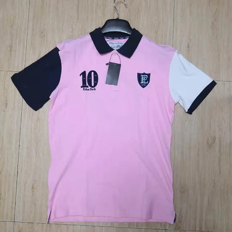 Hombre eden park Топ для мужчин короткий рукав Повседневная регби рубашка camisa вышитая eden park polo мужские трикотажные поло для мужчины рубашка бренд - Цвет: Бежевый