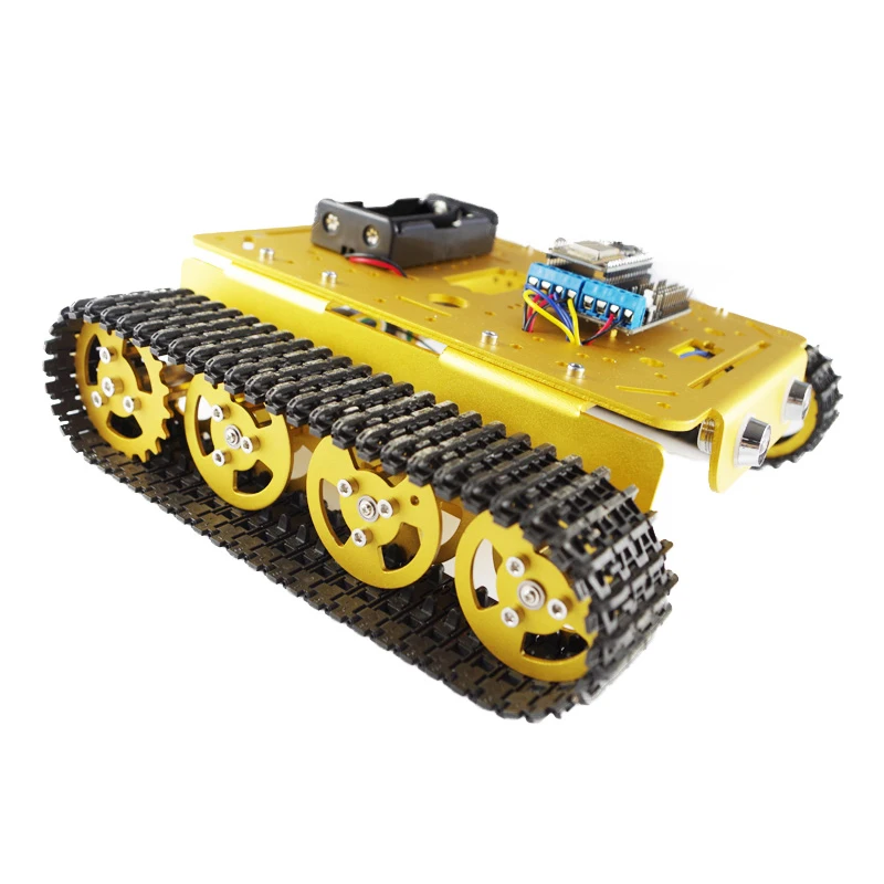 US $122.56 T200 Metal Shell Tank Chassis with NodeMCU Development KitL293D Motor Shield Wireless WiFi RC Control DIY Maker Contest