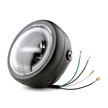 

12-24 V 6.5 Inch Motorcycle Round Led Halo Headlight 12V High Beam Light Universal Light Cafe Racing Retro Motorcycle Headlight