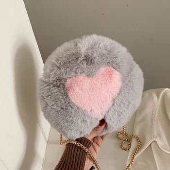 

Plush Small Bag for Women 2020 New Fashionable Girl Velvet Shoulder Bag Internet Celebrity Small Crossbody Round Bag VELOUR Soft