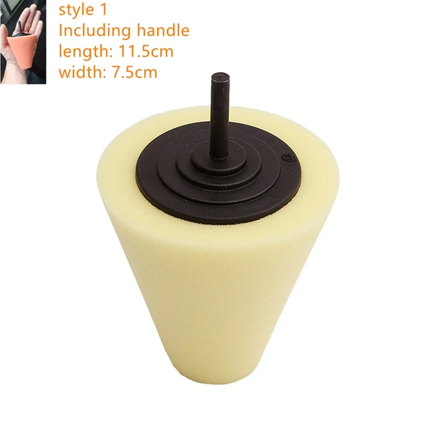 Auto Wheel Polishing Sponge Used for Electric Drill 3inch/ 4inch Burnishing Ball Polishing Cone Car Hub Buffing Sponge Gold