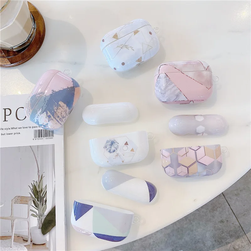 

Silicone Cute Earphone Case Shockproof Earphone Case for Airpods 1 AirPods Pro Marble Pattern Protective Case for Airpods Case