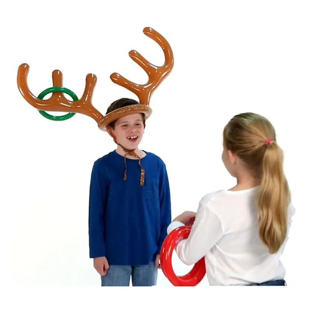 Новинка игрушка надувная голова оленя кольцо Рождественский подарок кольцо с головой животного метательный круг игрушка игра Забавный олень