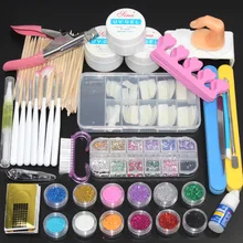 12 шт., порошок для ногтей, акриловый блестящий порошок, набор для маникюра, набор гелевых лаков для украшения ногтей, накладные кончики для ногтей, набор гелевых кистей