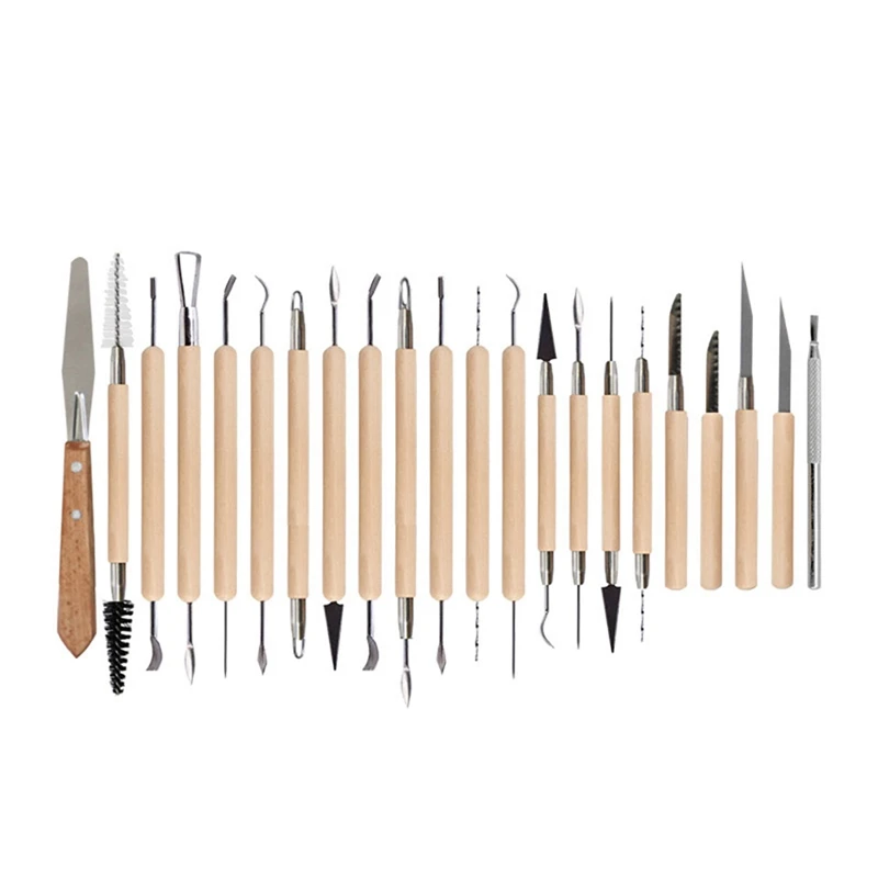 45 шт. глиняная глина набор инструментов для начинающих профессиональное искусство ручной работы деревянные ручки моделирование