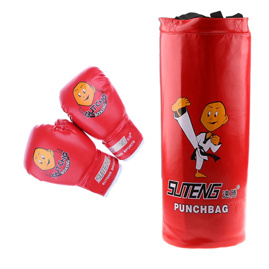 Youth Boxing Set, Gloves, UnFilled Punching Bag - Kids Fitness Training Gear