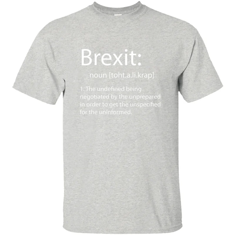 Men-Gray Графический дышащий Brexit Футболка мужская хлопок размера плюс 3xl 4xl 5xl нормальная Мужская футболка уличная футболка с круглым воротником - Цвет: Men-Gray