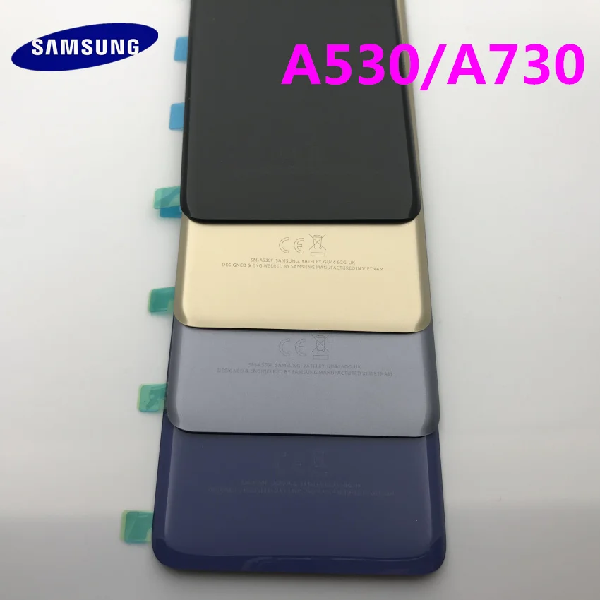 Новая Оригинальная Задняя крышка батареи для samsung Galaxy A8 A530 A530F A730 A730F Задняя стеклянная крышка корпуса с логотипом+ наклейка+ Инструменты