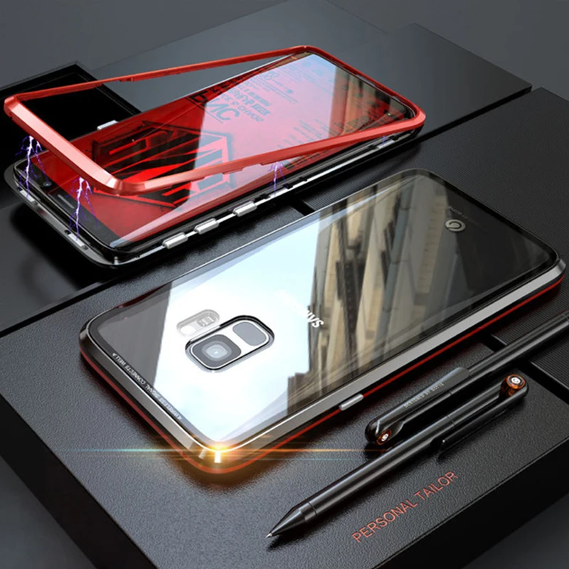Роскошный чехол из закаленного стекла для Samsung Note 10 S10 S9 S8 Plus 8 9 S10E A50 A70 магнитный