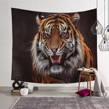 

Animal Tiger Lion Elephant Tapestry 3D Printing Tapestrying Rectangular Home Decor Wall Hanging 02