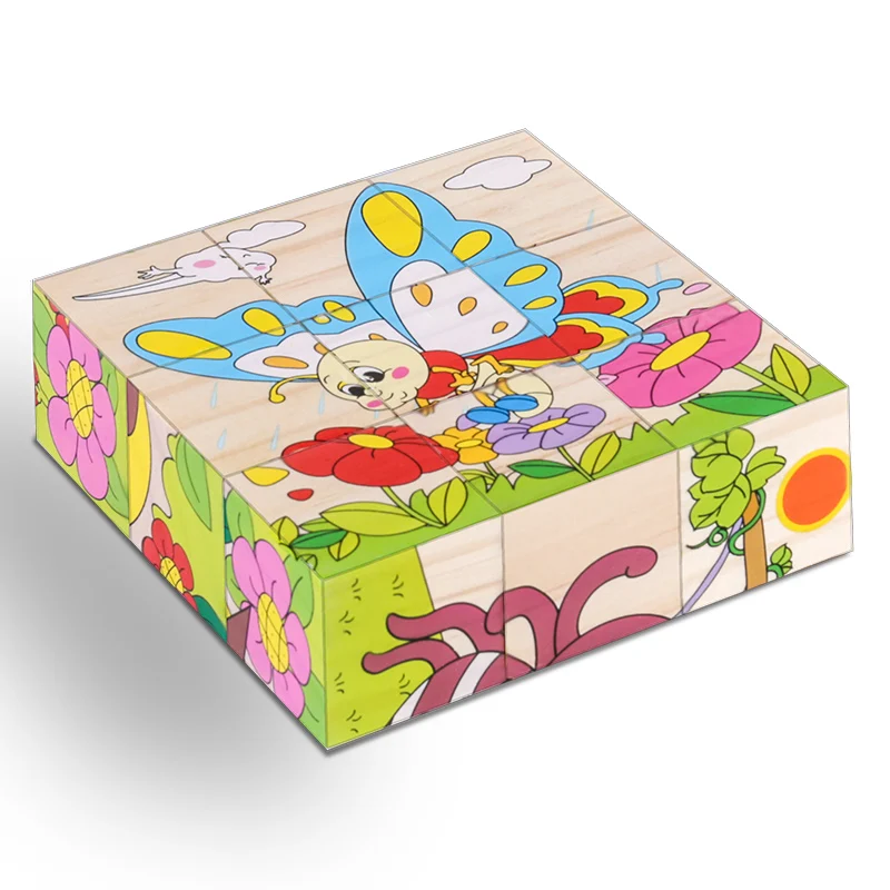 Zeszijdige houten puzzel 3D-puzzel bouwstenen kinderen vroeg onderwijs speedgoed educatief speelgoed baby kinderen geschenken - Цвет: Insect