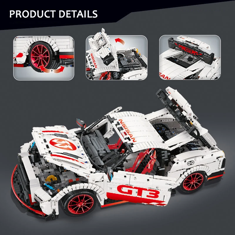 23010 GT R Technic RC гоночный автомобиль с двигателем светодиодный светильник Fuction