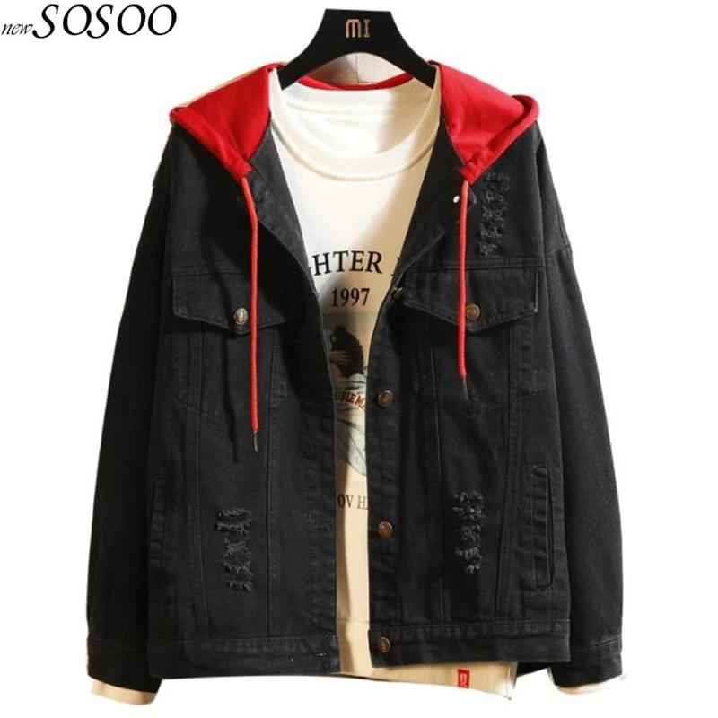 

Autumn Winter Jeans Jacket Fashion Denim Jacket Casual Ripped Slim Jeans Jacket Plus Size 3XL High Quality Free shippin #9917