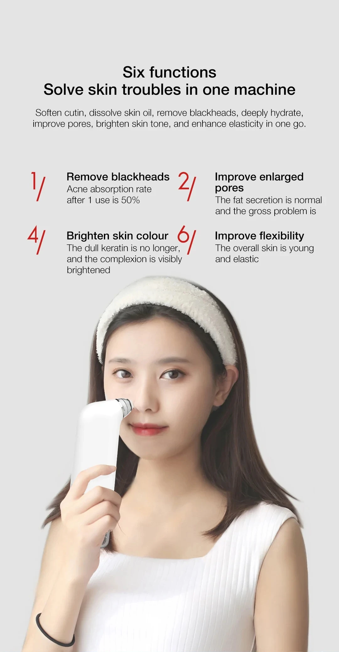 New Xiaomi DOCO Pore Vacuum Cleaner Blackhead Remover Electric Acne Cleaner Pore Cleaner Machine Facial Beauty Clean Skin Tool
