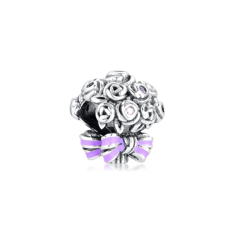 100% 925 Sterling Silver Celebration Bouquet Charm Fits Pandora Bracelet Beads for DIY Making Women Jewelry Party Gift | Украшения и