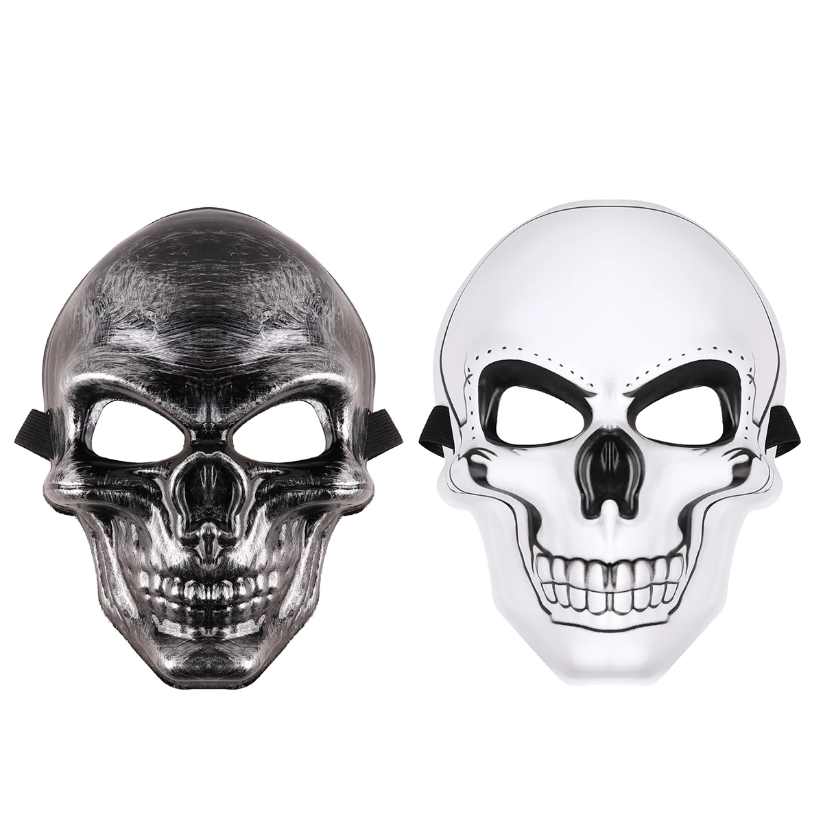 

Lightweight Plastic Adjustable Elastic Band Skeleton Full Face Mask Halloween Masquerade Horror Costume Dress Up Accessories