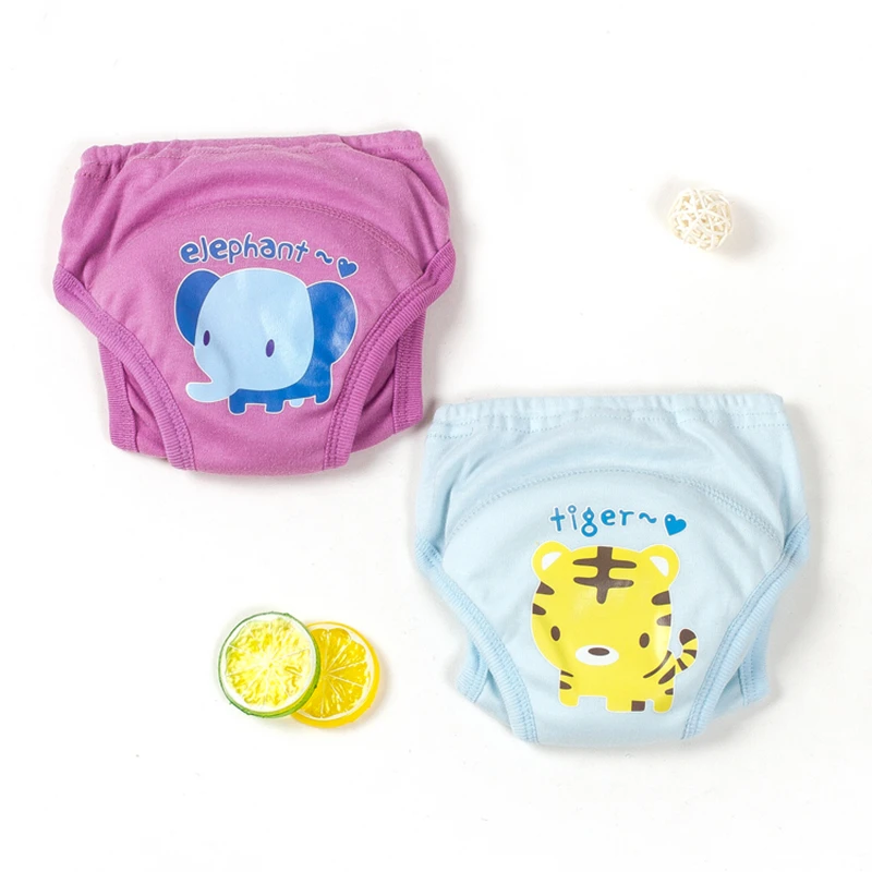 Детские водонепроницаемые подгузники с мультяшным принтом животных