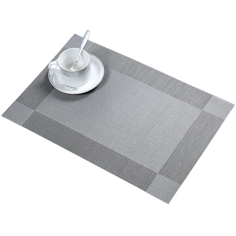 

2pcs Diagonal Frame Home Restaurant PVC Heat Insulation Table Mat Waterproof Anti-Skid Dining Table Placemats Pot Cup Mat