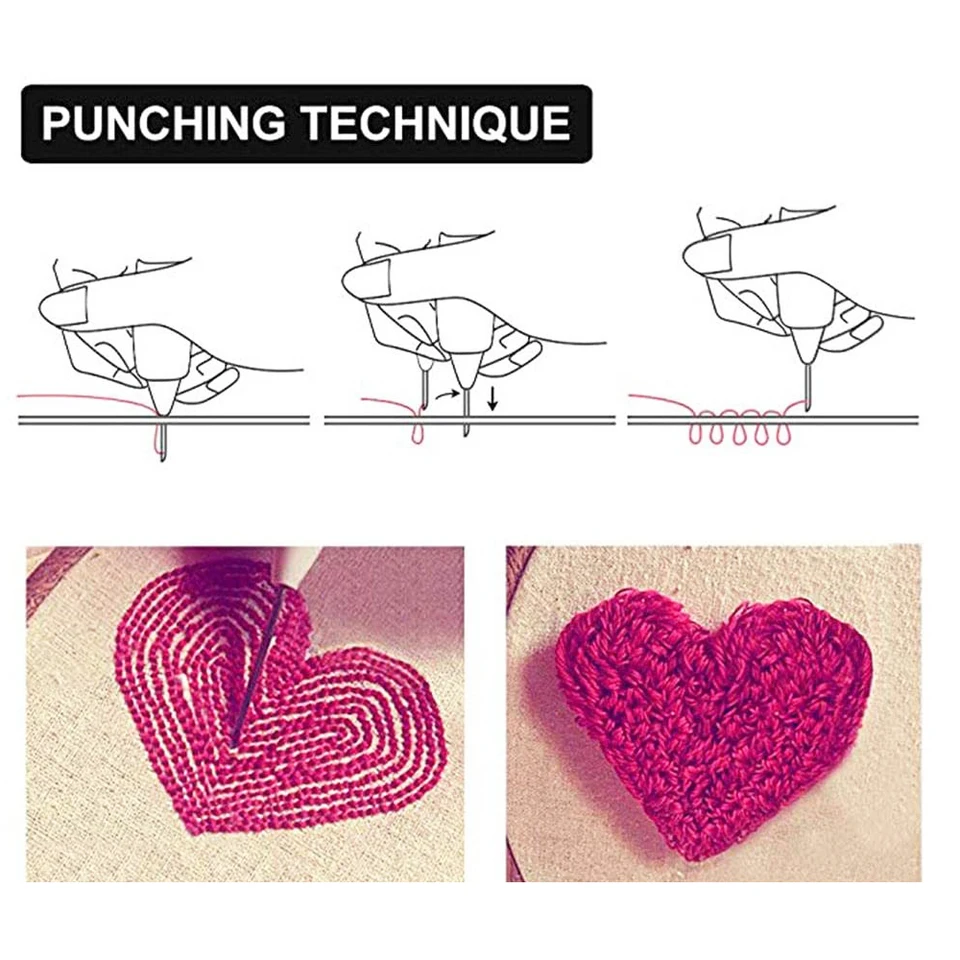 AIGUILLE A TRICOTER,5mm--Stylo De Broderie à Tricoter, Poinçon Artisanal, Poignée En Bois, Outil