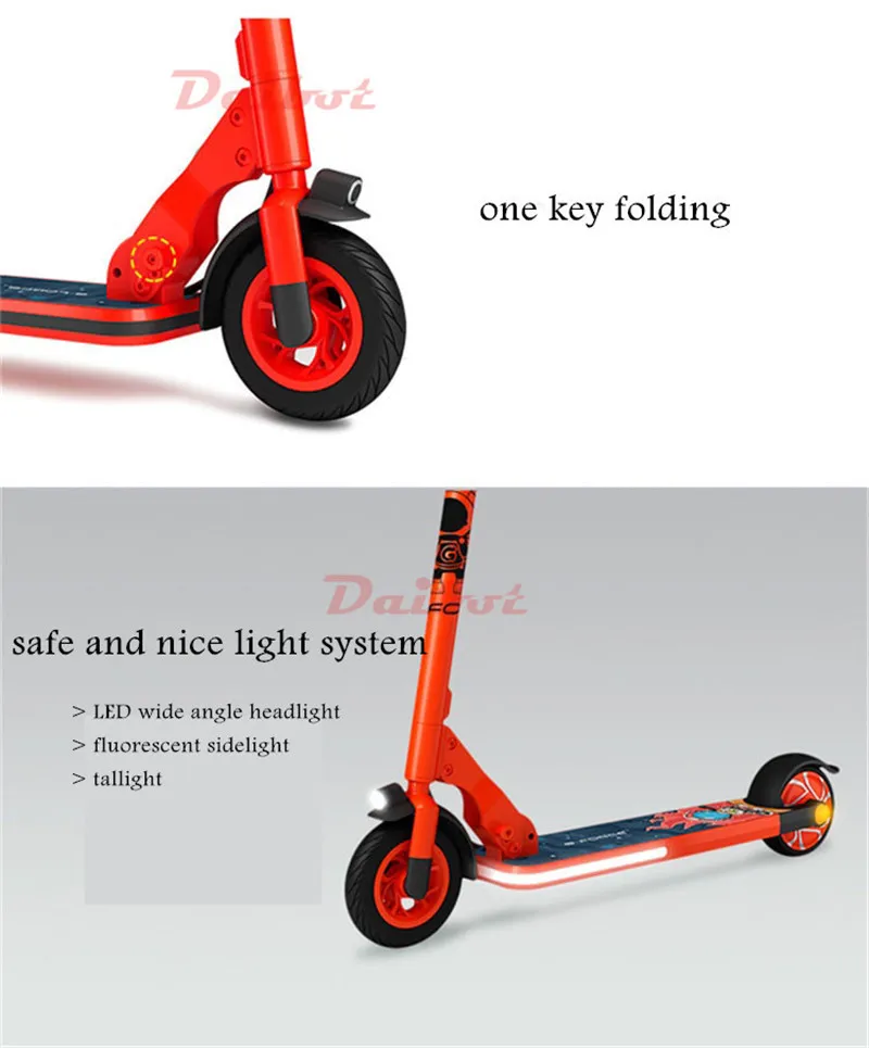 Daibot Portable Electric Scooter 2 Wheel Electric Scooters RemoteHand Brake AdultKids Yellow Folding Electric Kick Scooters  (23)