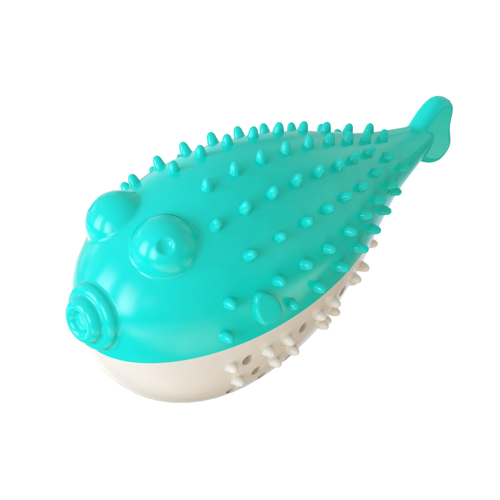 MEOWS Cat Chew Toy Toothbrush Cleaning Tool Cartoon Globefish-shape Pet Self-cleaner with Toothpaste Catnip Built-in Bell Toys 