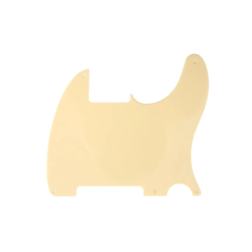 Musiclily 5 отверстий Tele Pickguard пустой для Fender США/мексиканский Telecaster Esquire гитары, 1Ply крем