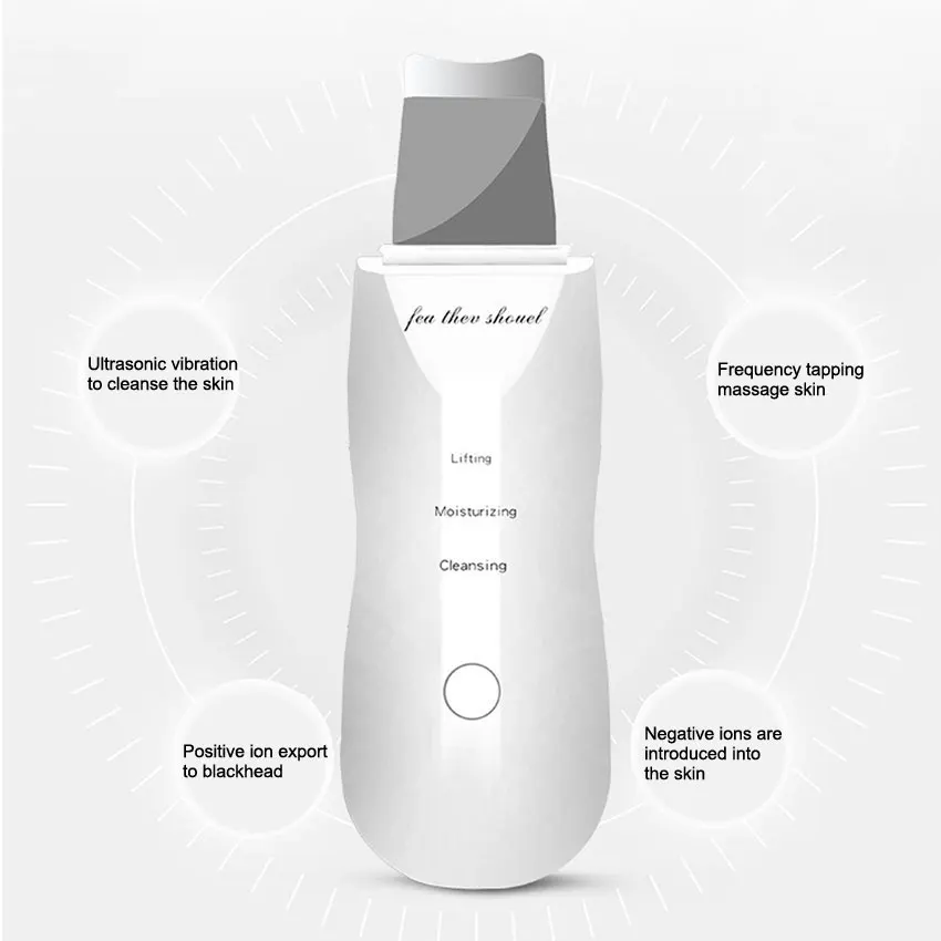 

Ultrasonic Deep Facial Clean Machine Skin Scrubber Blackhead Remove Pimple Extractor Pores Unclog Face Cleanser Peeling Shovel