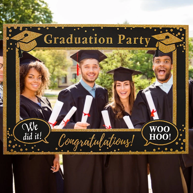 1pcs Black Gold Graduation Frame Graduation Party Booth Props Graduation Photo Decor Diy Photo Props Graduation Party Supplies Photobooth Props Aliexpress