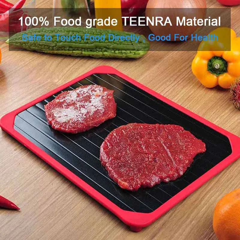 TEENRA прямоугольник Быстрый Лоток Для Оттаивания мяса быстрая пластина для разморозки замороженная еда БЫСТРОРАЗЪЕМНАЯ доска алюминиевые кухонные инструменты