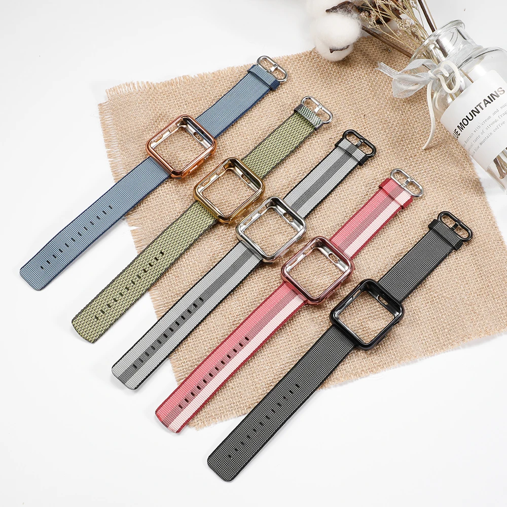 Чехол+ ремешок для apple watch band тканый нейлон apple watch 4 3 band 44 мм/40 мм iwatch band 42 мм/38 мм correa браслет аксессуары для часов