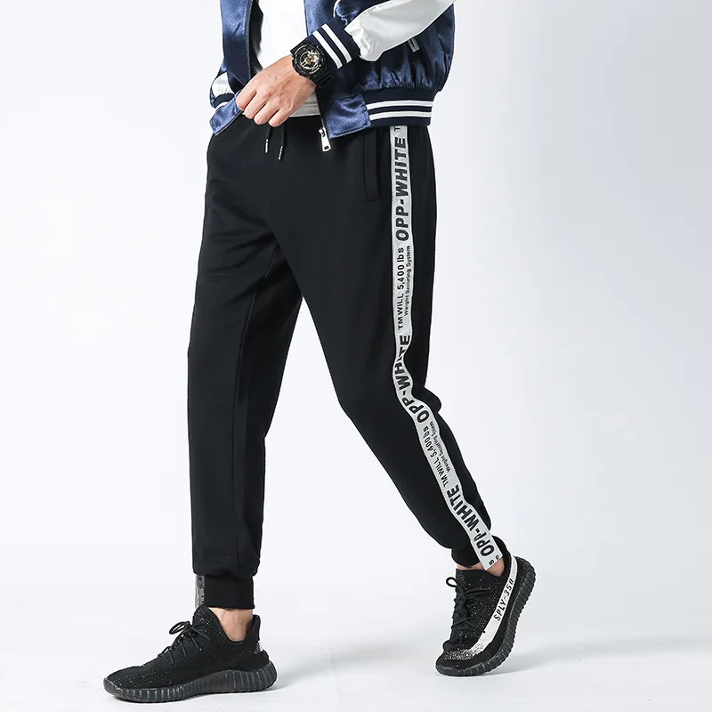 

2018 Spring Japanese-style Lettered Webbing Casual Harem Pants Skinny Pants Plus-sized Men's Loose-Fit Trousers Men'S Wear