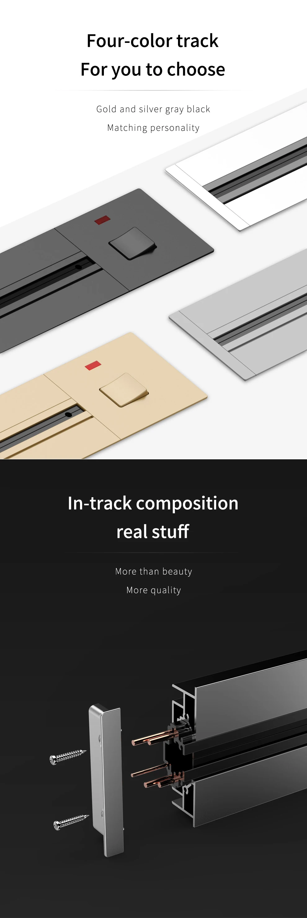 de extensão de parede, com interruptor, tamanhos 40cm, 60cm, 80cm, 100cm