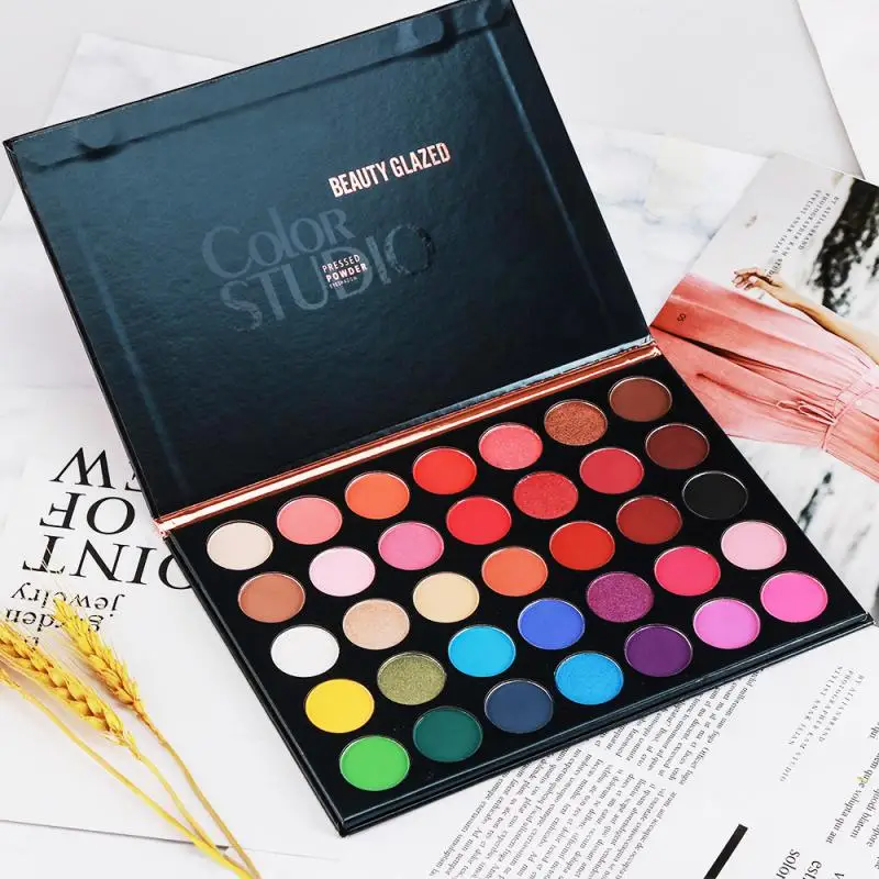 Beauty Glazed 35 Color Studio matte Eyeshadow Power Palette Glitter Highlighter Shimmer Make up Pigment Eye Shadow Pallete Beauty Glazed 35 Color Studio matte Eyeshadow Power Palette Glitter Highlighter Shimmer Make up Pigment Eye Shadow Pallete