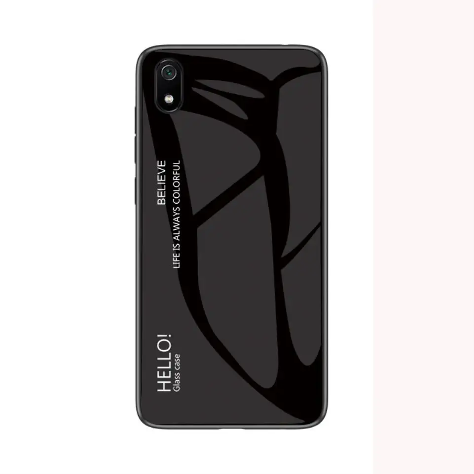 black Для Xiaomi Redmi 7 6 7A 5 S2 Y2 K20 Note 8 7 6 Pro 7S Модный градиентный цвет противоударный чехол для телефона чехол из закаленного стекла - Цвет: black