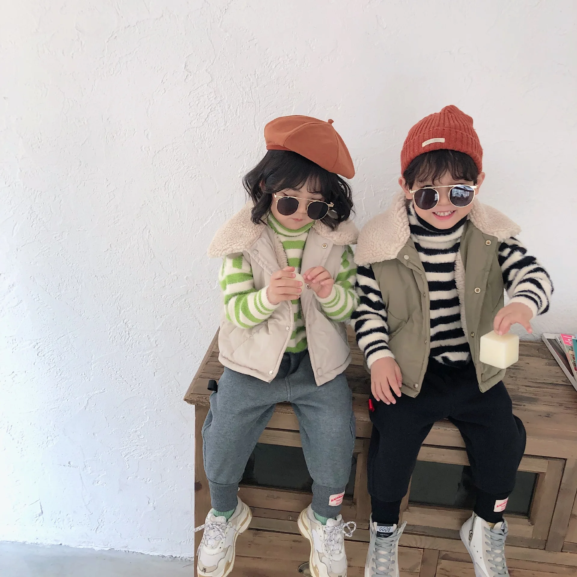 new style girls boys vest autumn winter fashion kids girls waistcoat 1-6t
