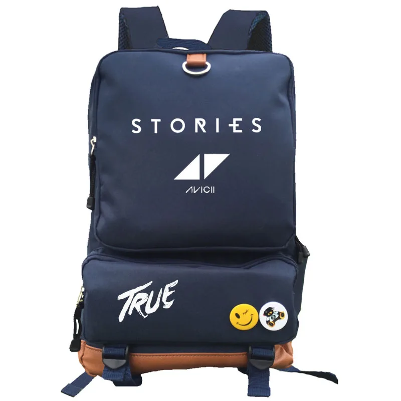 style3 NAVY BLUE Avicii школьная сумка рюкзак DJ Студенческая Школьная Сумка Повседневный рюкзак для мужчин и женщин рюкзак - Цвет: style3 NAVY BLUE