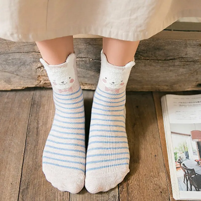 5 пар носков; Комплект рождественских носков harajuku calcetines mujer; носки с рисунками животных; осенние модные милые хлопковые носки