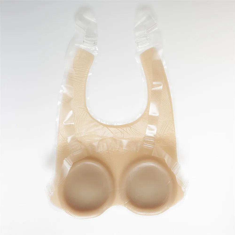 2400g Shemale Bra Boobs Silicone Breast Forms Enhancer Crossdresser Fake Breasts Cup 44E/46DD/48D Skin/Brown Color