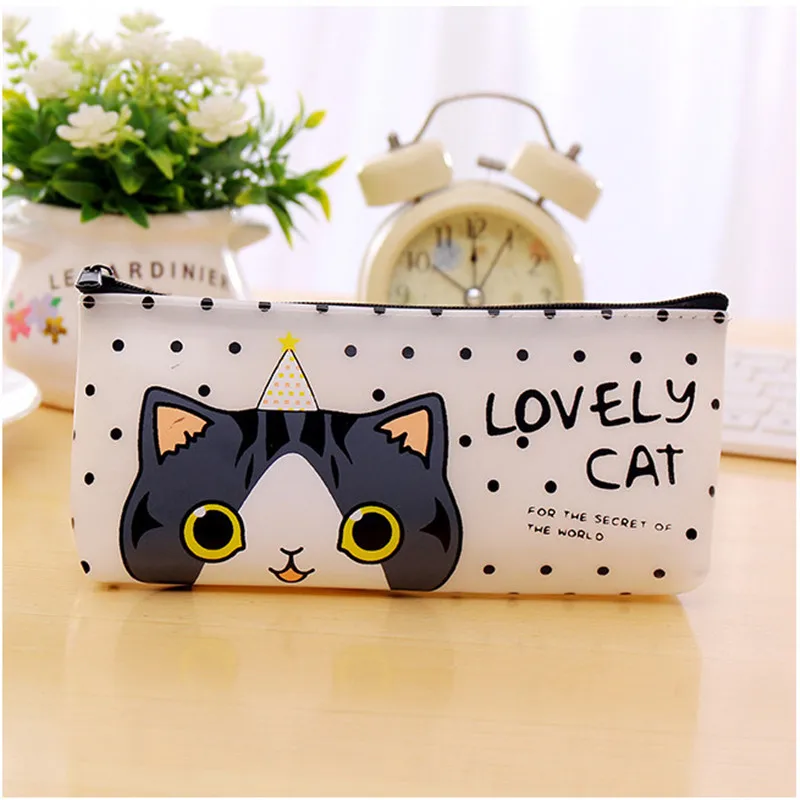 Милые школьные пеналы с котом милый водонепроницаемый пенал для девочек подарок