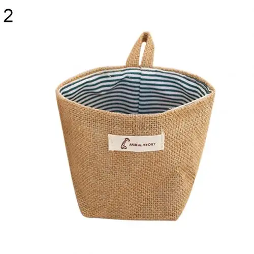 Ins стиль легкий прочный подвесной дизайн многоцелевой цветок сумка гостиная гаджет для хранения хлопок белье Органайзер мешок - Цвет: Blue Stripe