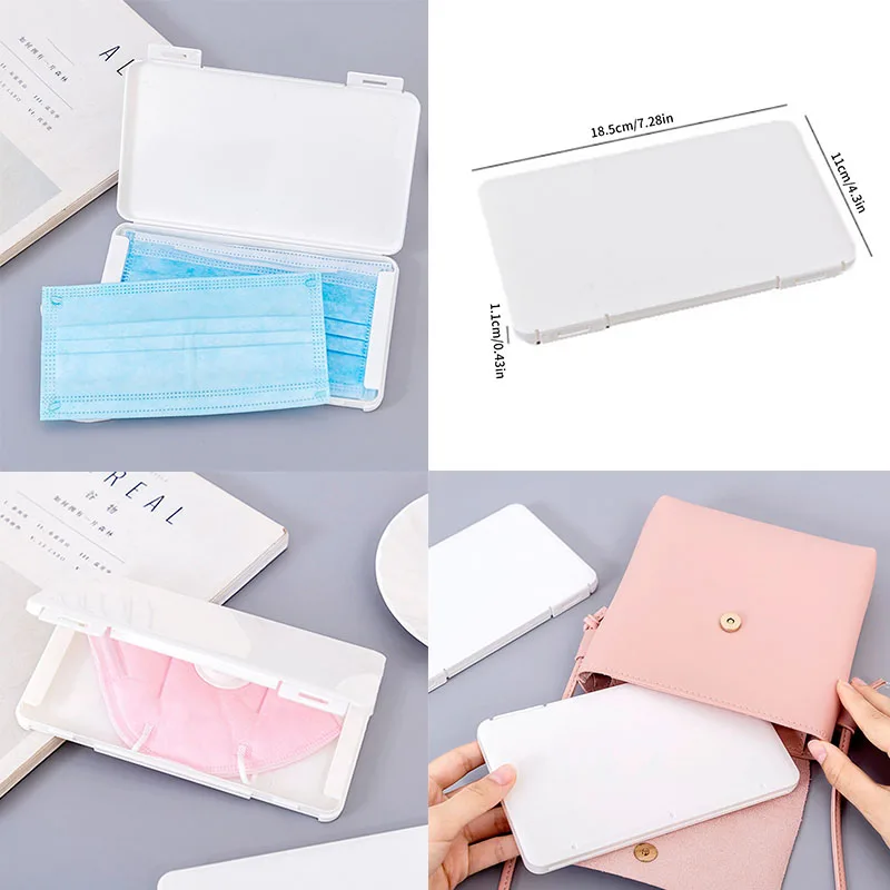 Disposable Face Masks Container Mask Storage Box Dustproof Face Mask Holder Outdoor Plastic Mask Storage Organizer